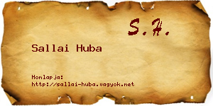 Sallai Huba névjegykártya